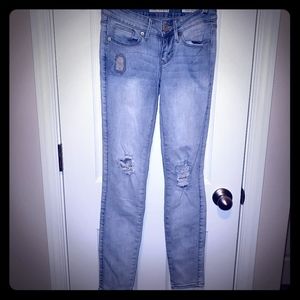 Guess Curvy Midrise Destructed Skinny Jeans